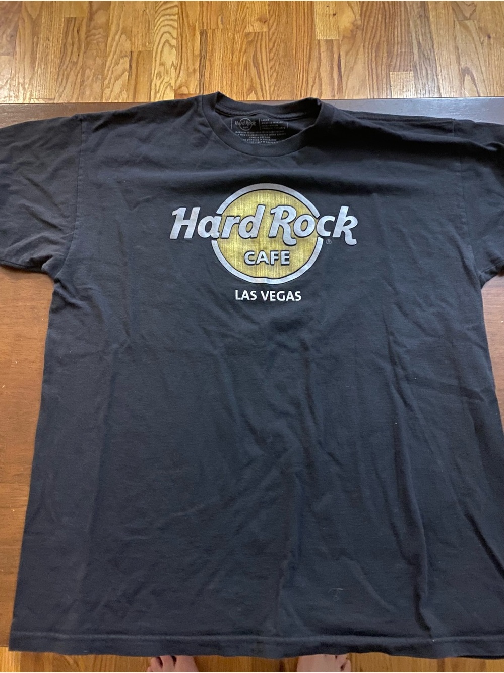 Hard Rock Cafe Black Tee with Yellow & White Logo - Las Vegas